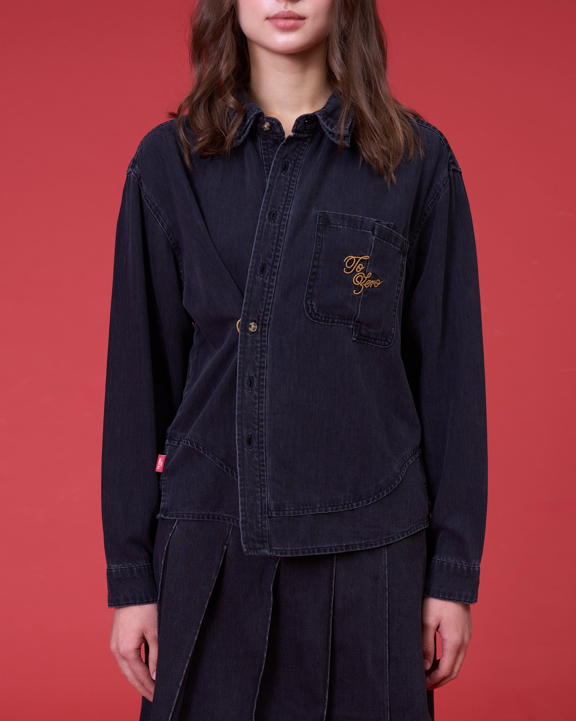 'THE DOUBLE-DECKER' DENIM SHIRT (WASHED BLACK)