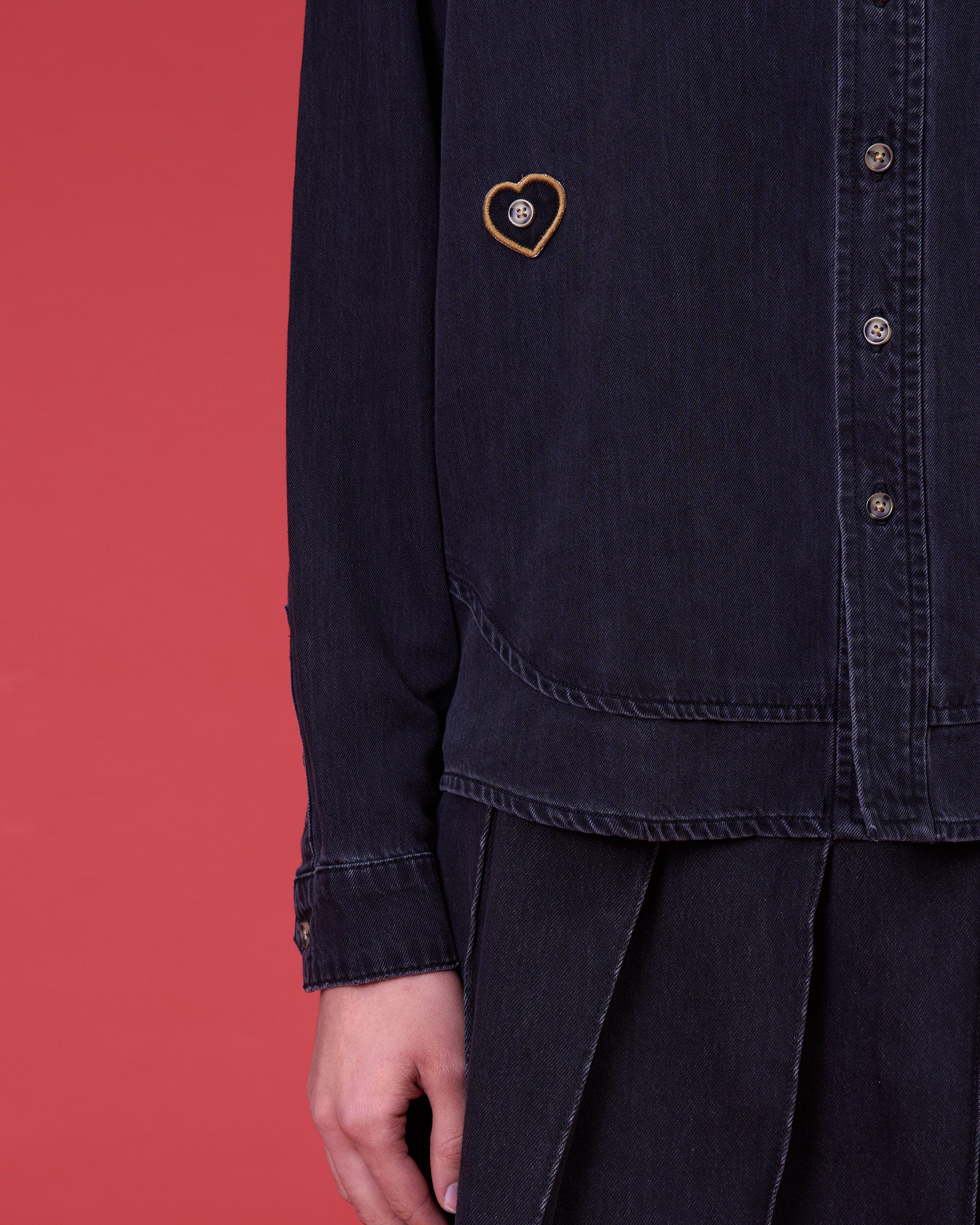 'THE DOUBLE-DECKER' DENIM SHIRT (WASHED BLACK)