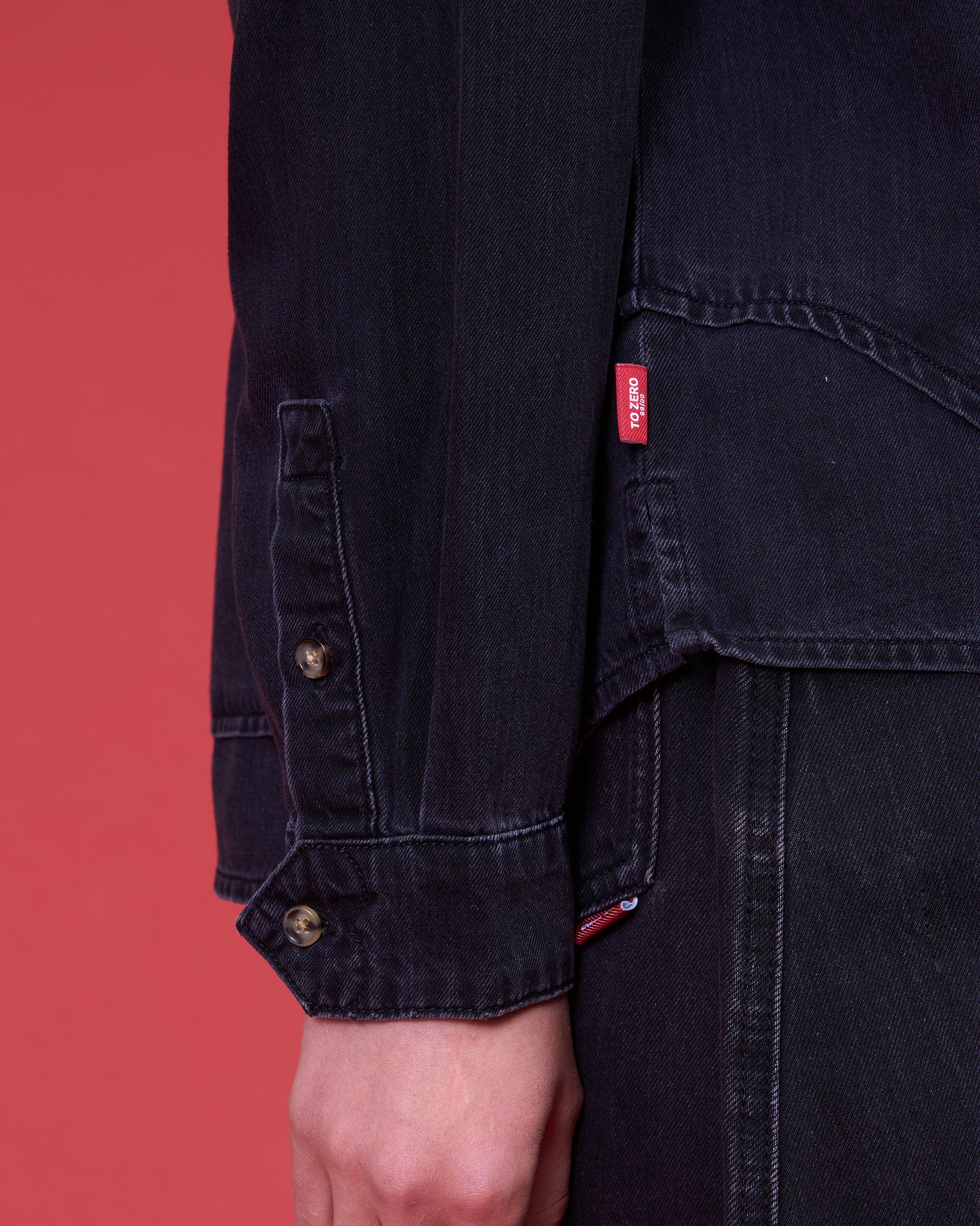'THE DOUBLE-DECKER' DENIM SHIRT (WASHED BLACK)