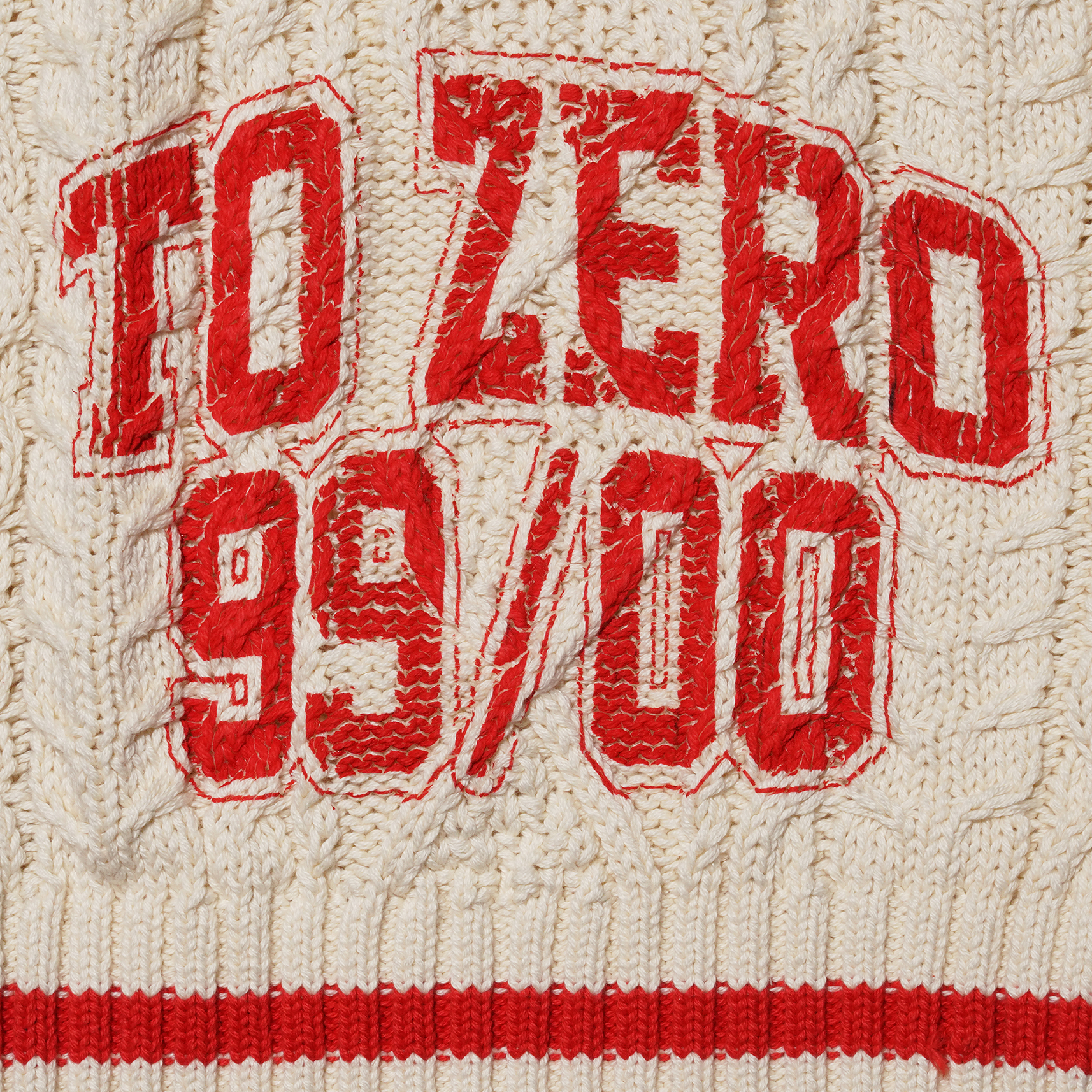 ‘TO ZERO 99/00’ Kids Printed Cable Knit Vest