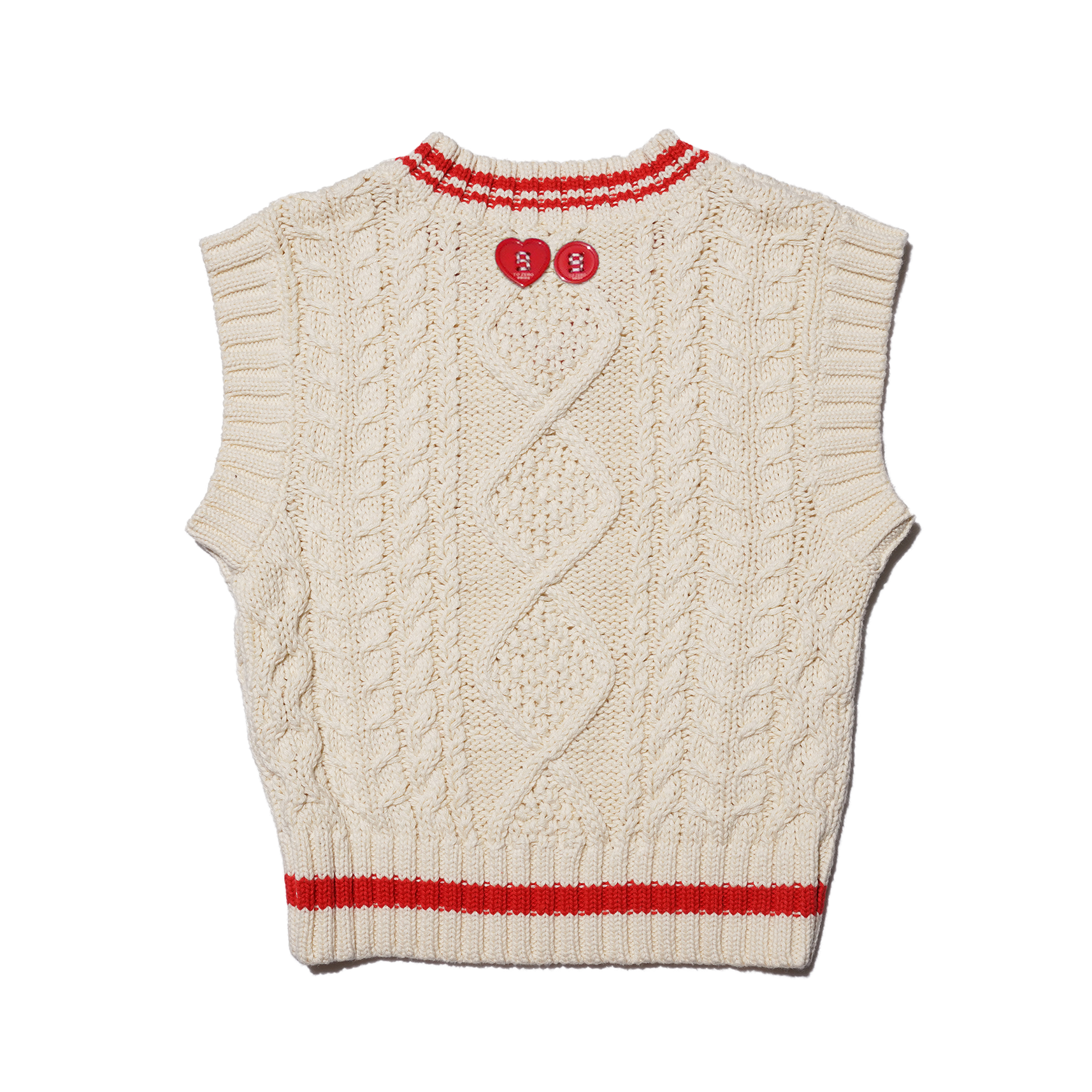 ‘TO ZERO 99/00’ Kids Printed Cable Knit Vest