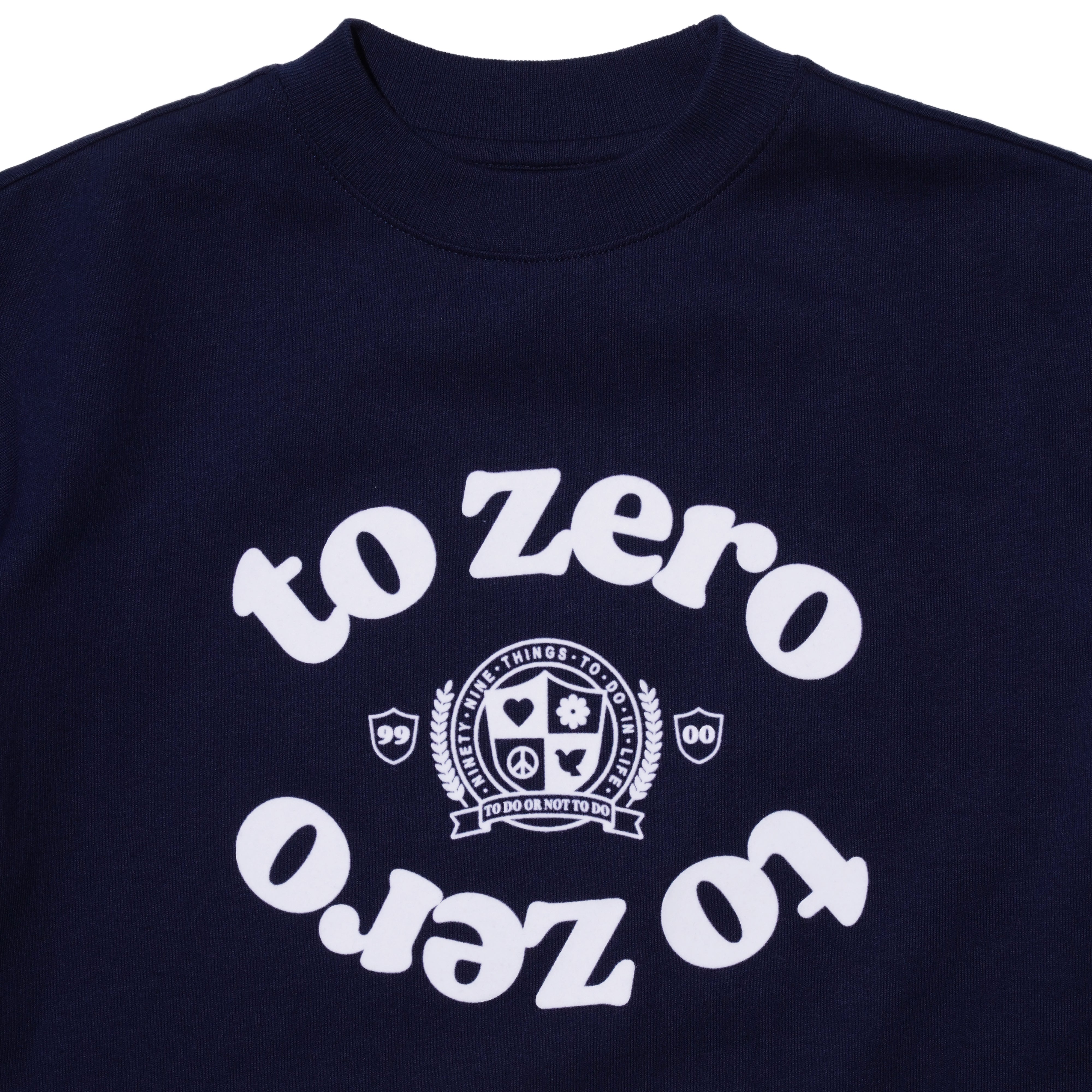 'TO ZERO COLLEGE BADGE' Kids Flocking Print T-Shirt