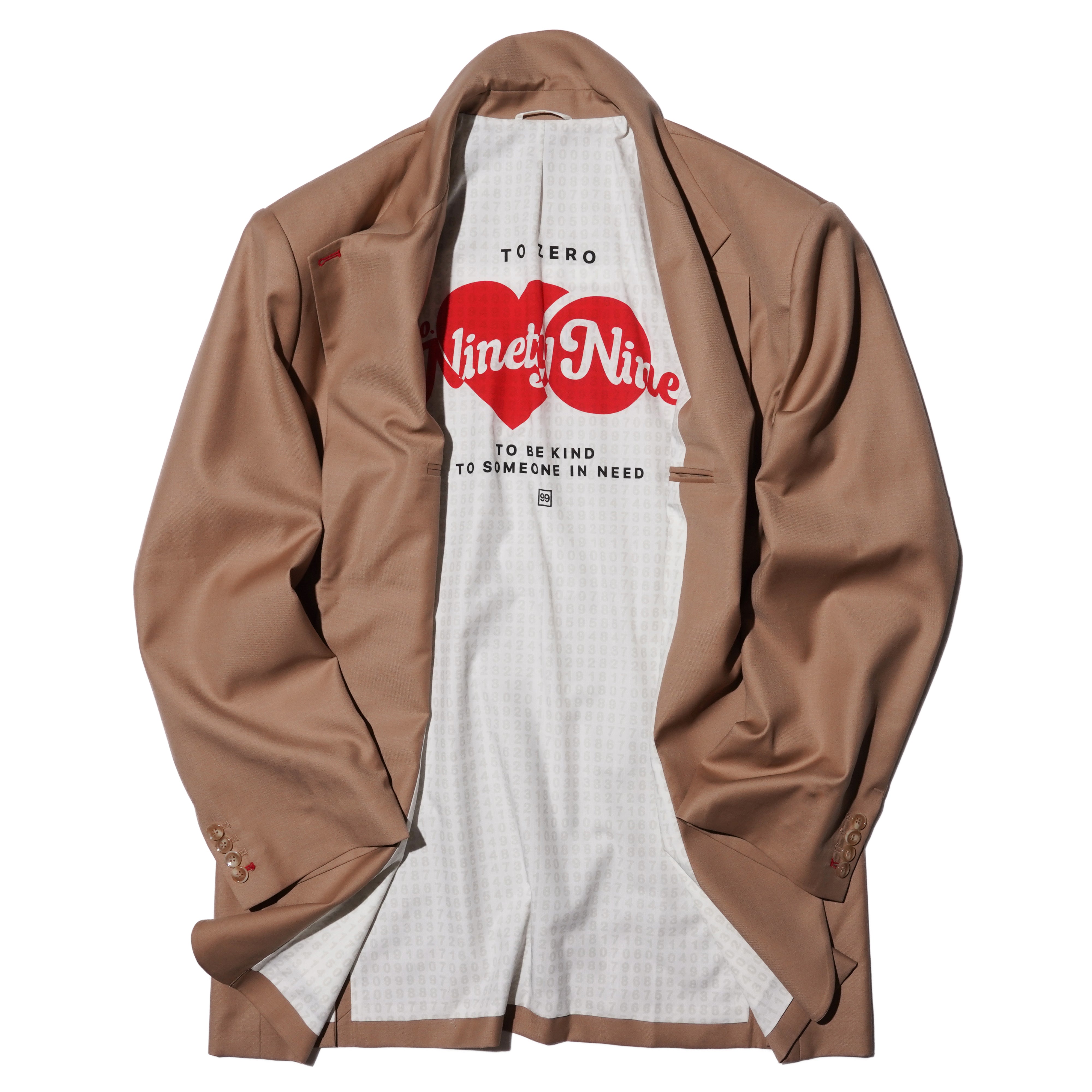 'NINETY NINE THINGS TO DO IN LIFE’ Embroidered Blazer ( BEIGE )