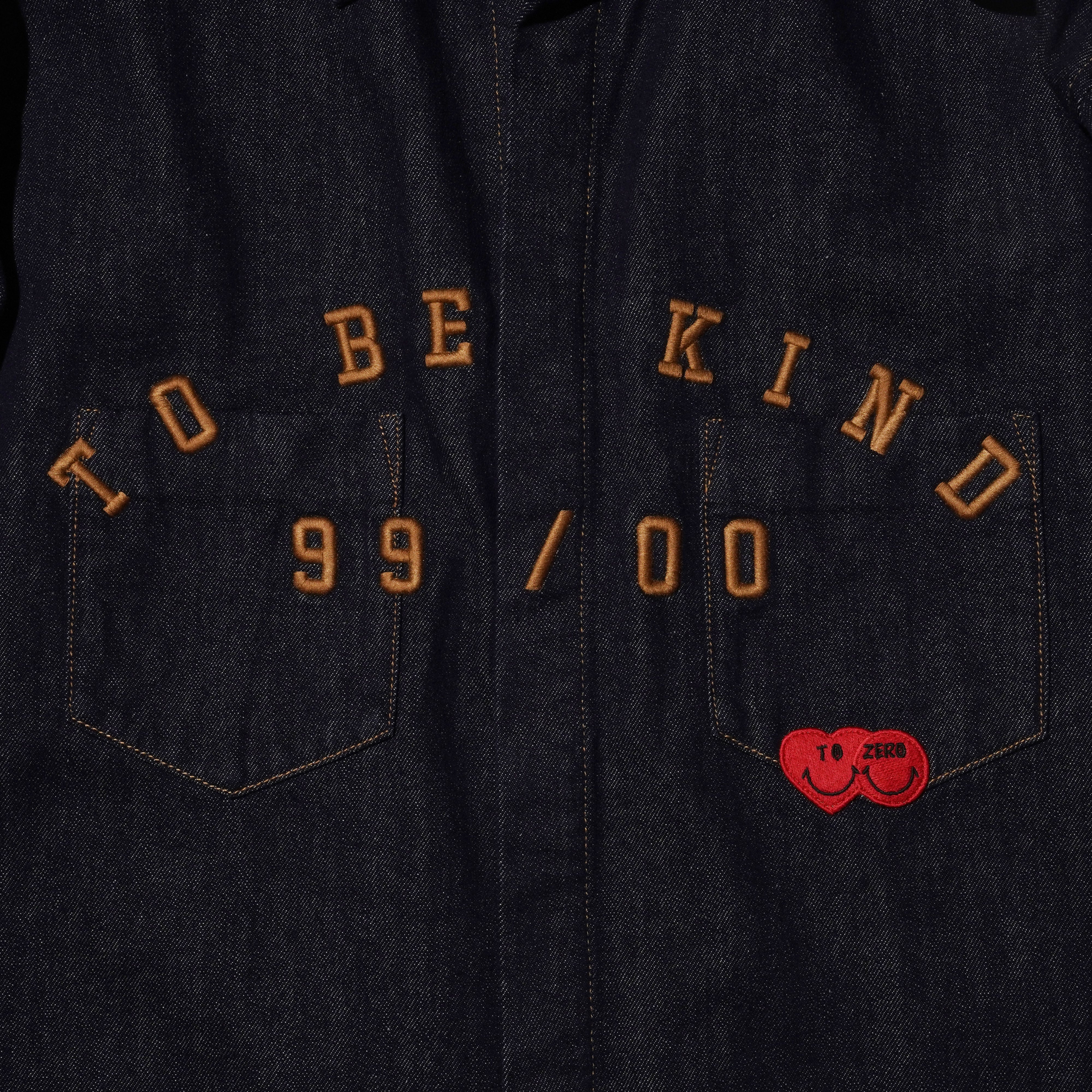 'TO BE KIND’ Embroidered Shirt (NAVY DENIM)