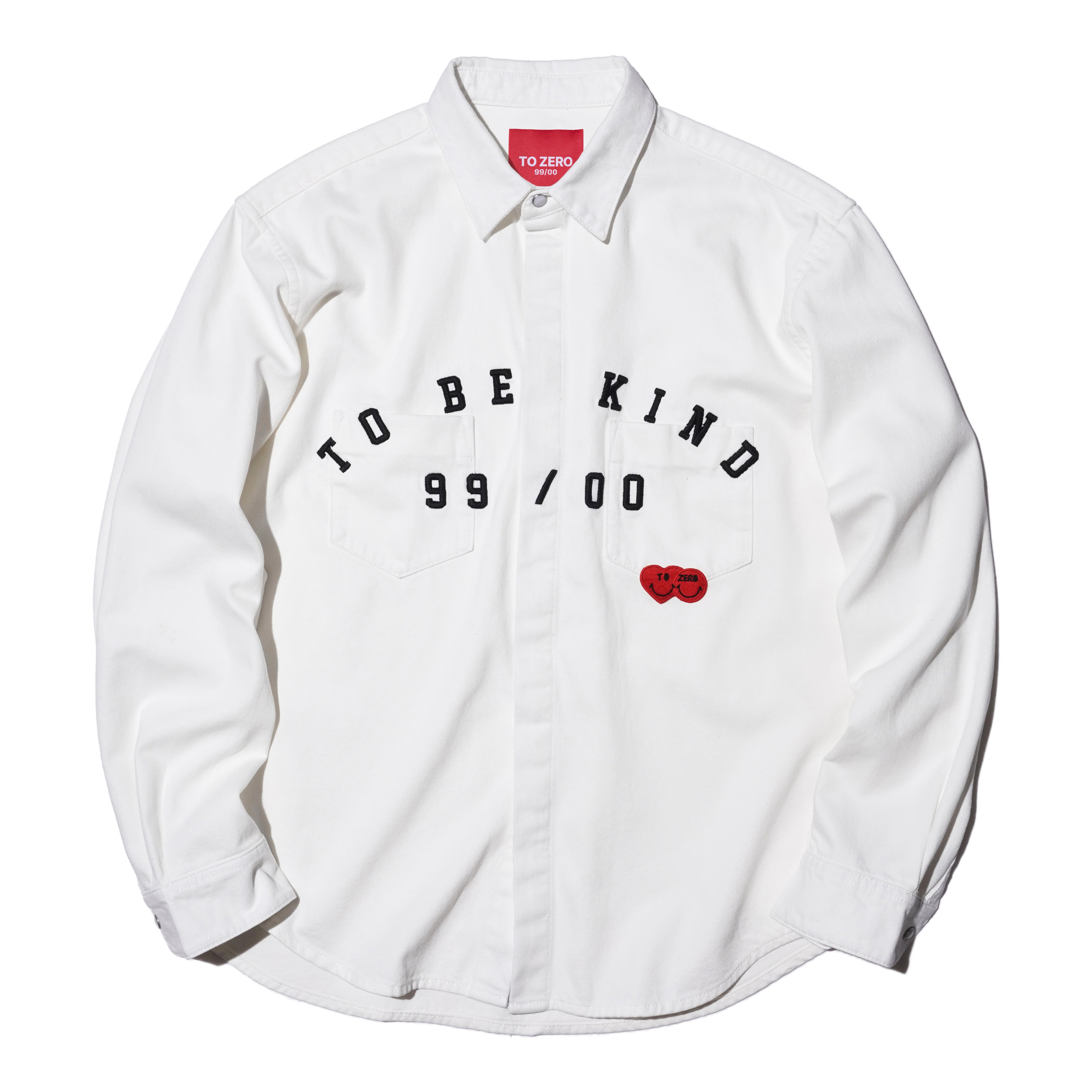 'TO BE KIND’ Embroidered Shirt (WHITE)
