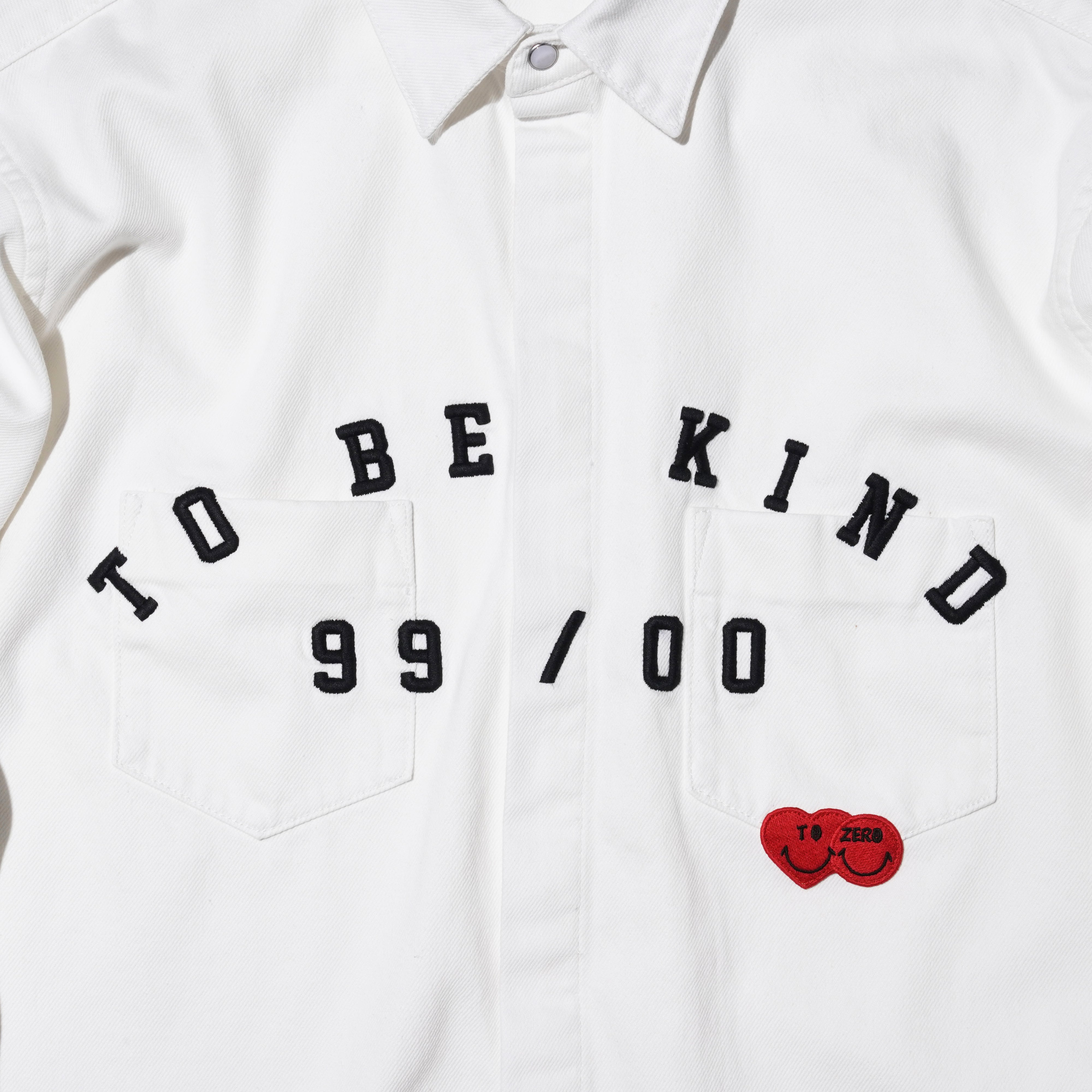 'TO BE KIND’ Embroidered Shirt (WHITE)