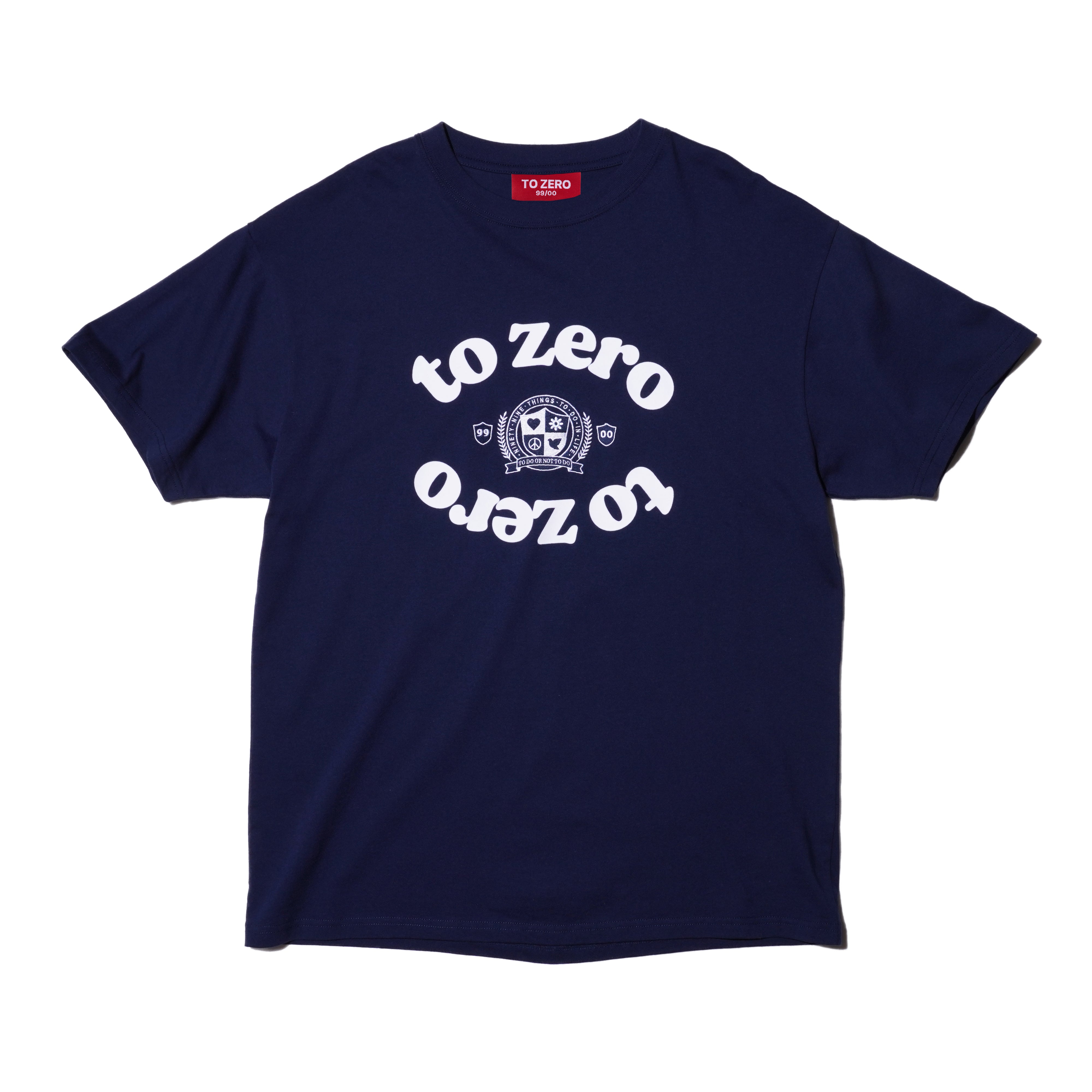 'TO ZERO 學院徽章' 植絨印花T恤