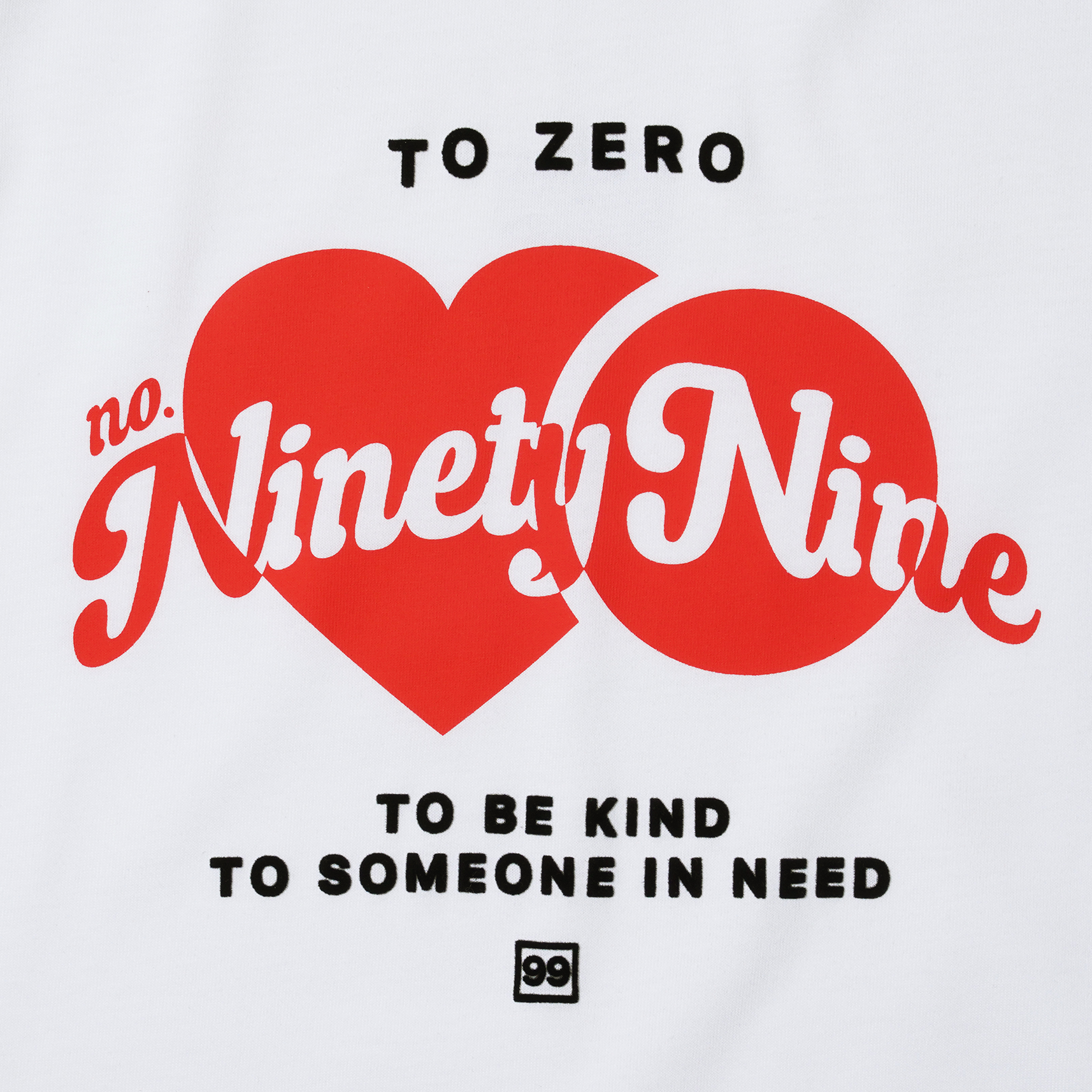'no. Ninety Nine' 印花T恤 (白色)