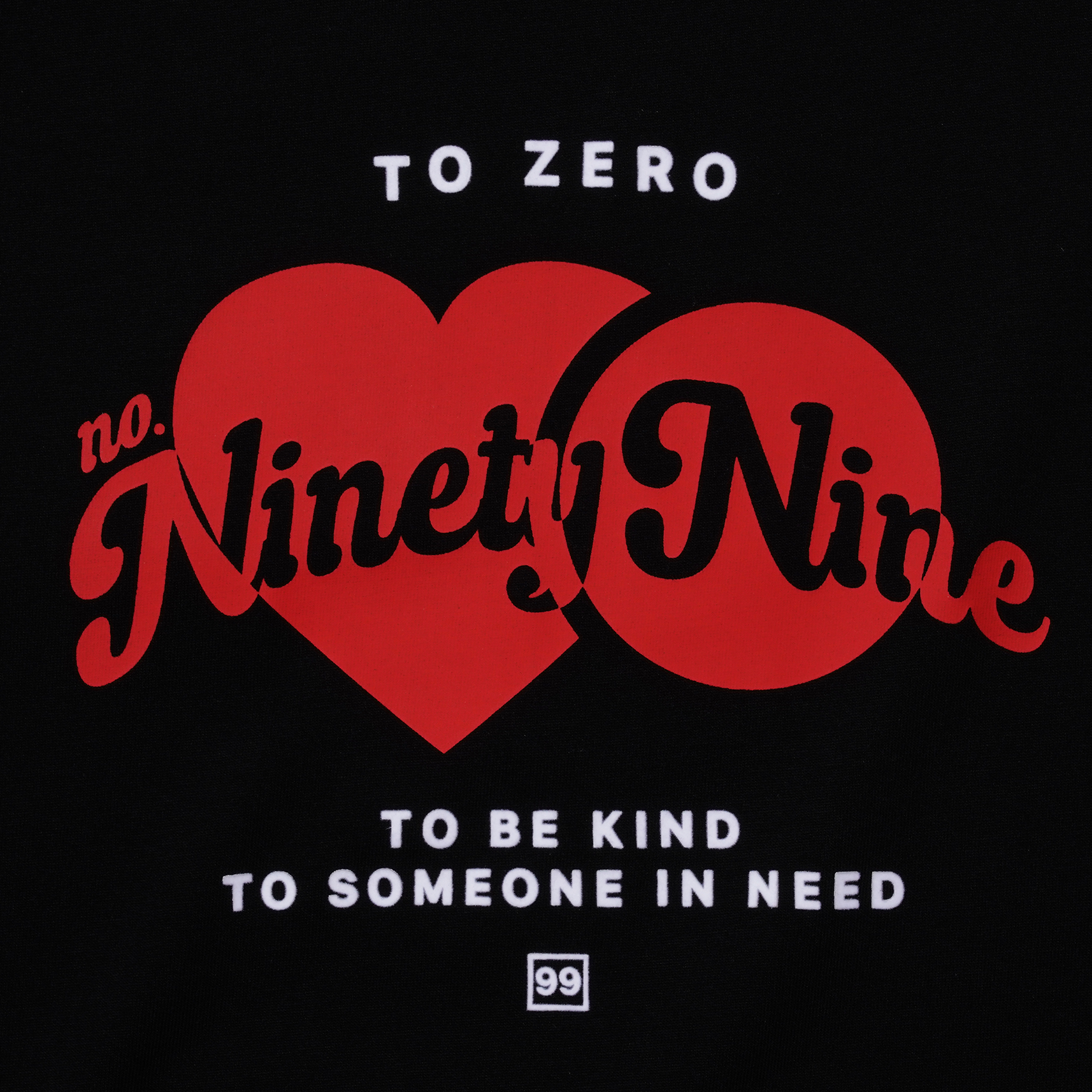 'no. Ninety Nine' 印花T恤 (黑色)