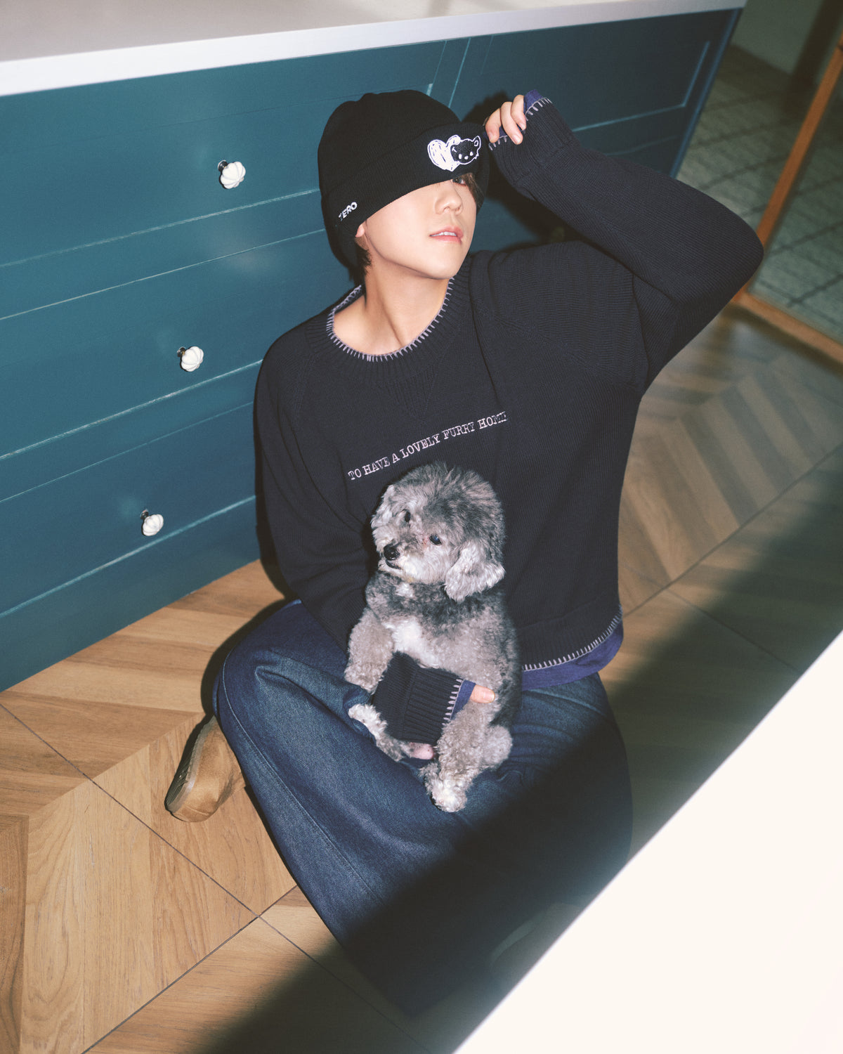 'KOTO FUR-MILY' KNIT BEANIE (黑色)