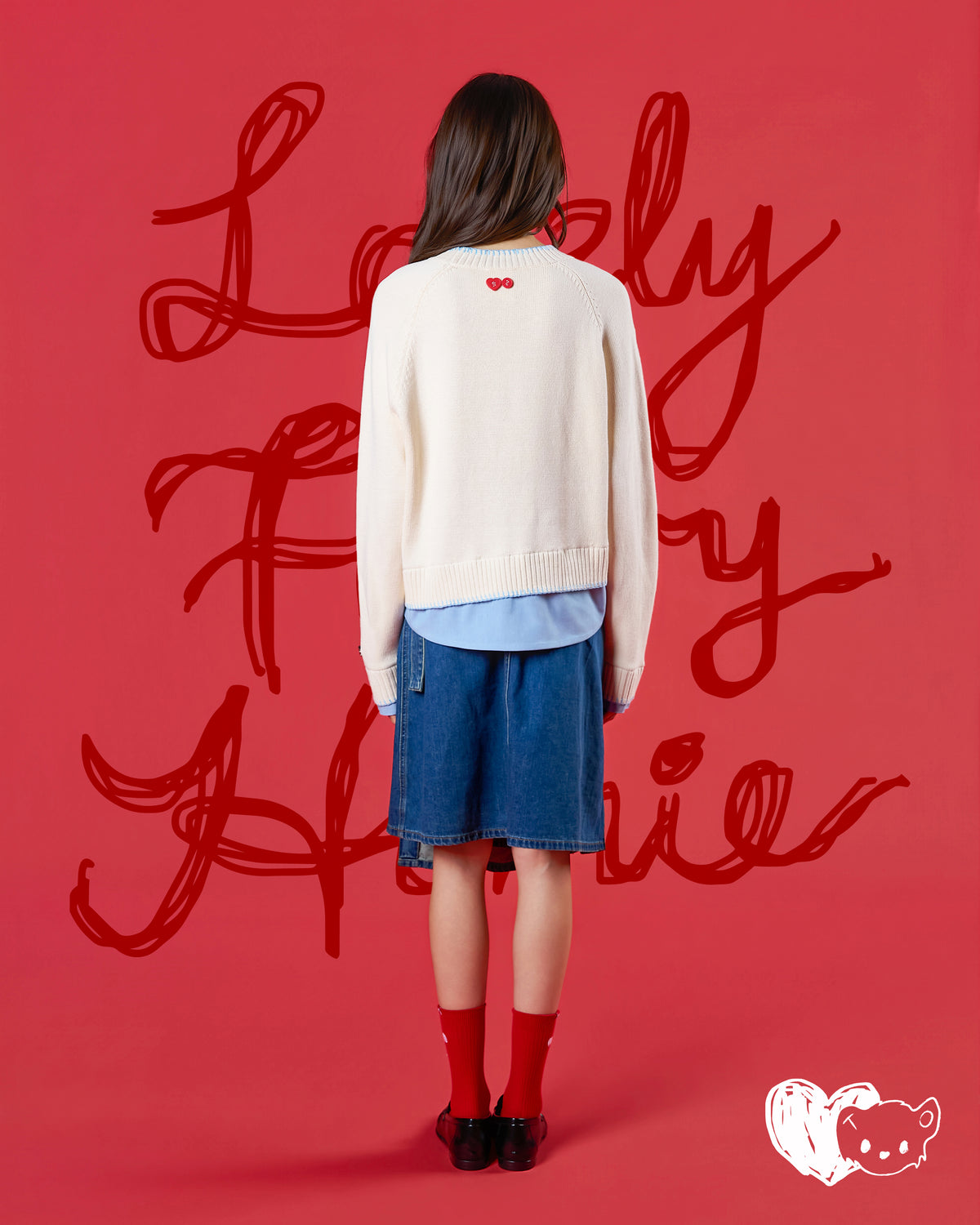 'FURZY COZY KOTO' LAYERED KNIT SWEATER (CREAM)