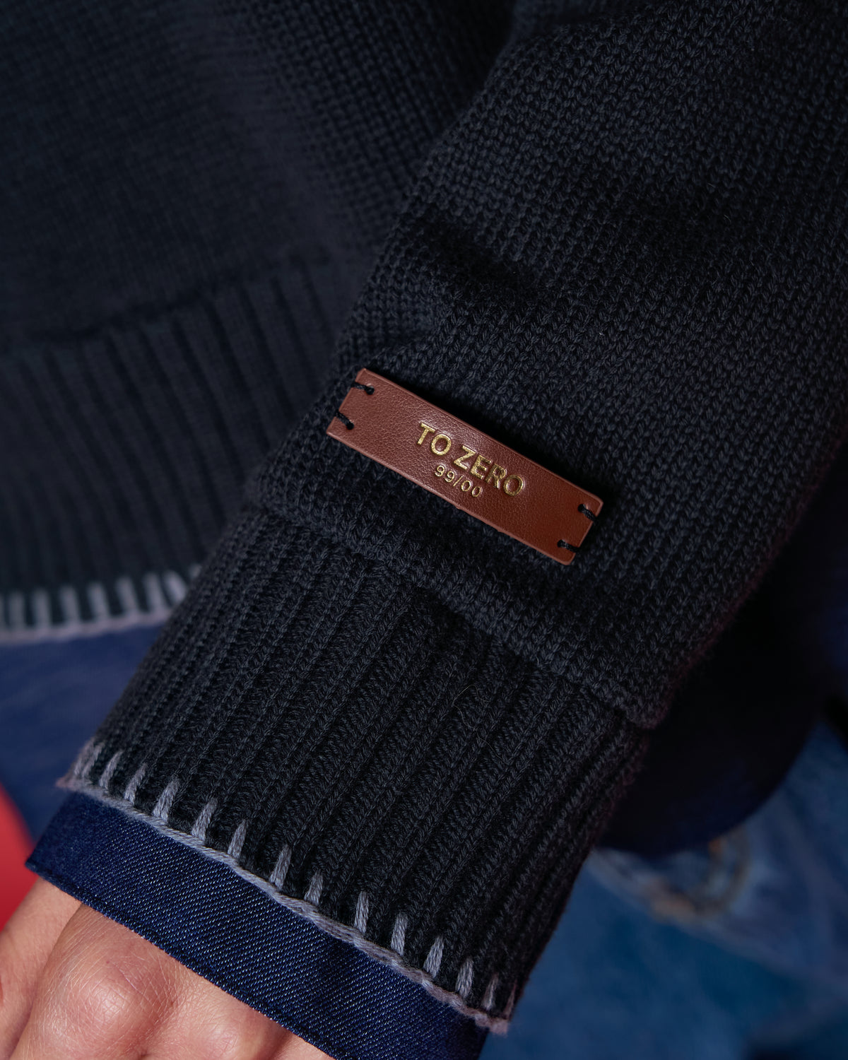'FURZY COZY KOTO' LAYERED KNIT SWEATER (BLACK)