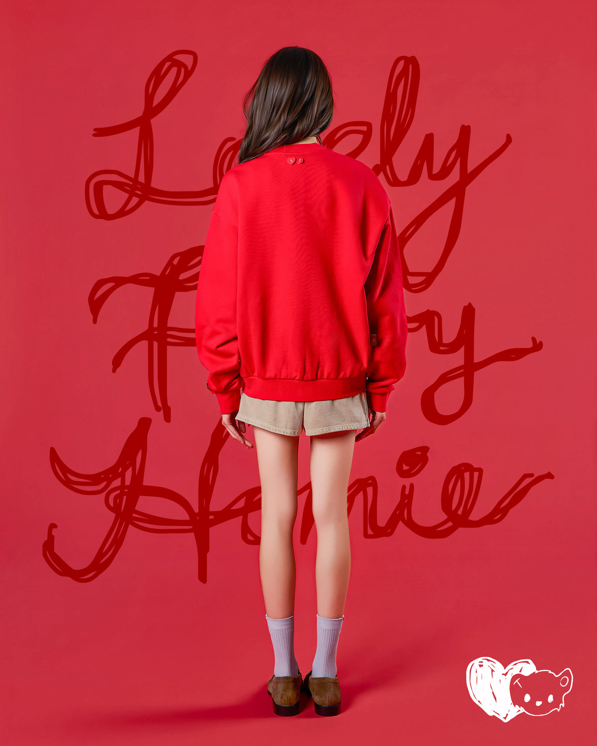 'FUR-KY ZOOMIES' ZIP-UP SWEATSHIRT (紅色)