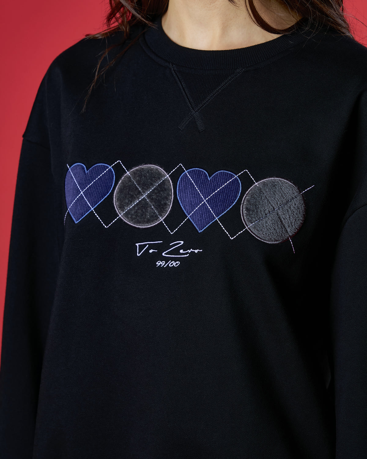 'XOXO LOVELY FURRY' CREWNECK SWEATSHIRT (BLACK)