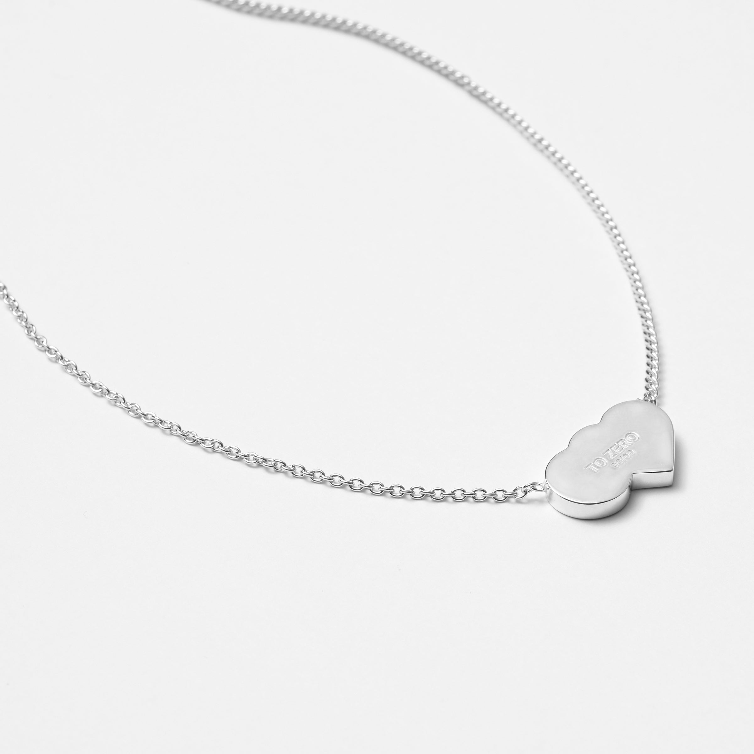 ‘TO ZERO Smiley Face’ Silver Necklace